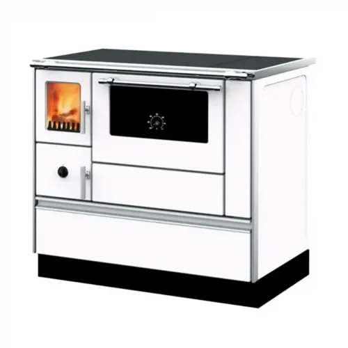 Šporet na čvrsto gorivo Alfa Plam 90H Dominant ECO, beli, desni