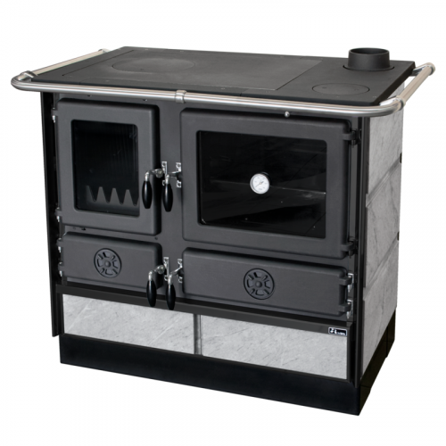 Šporet na čvrsto gorivo MBS magnum plus 4D, sivi, desni